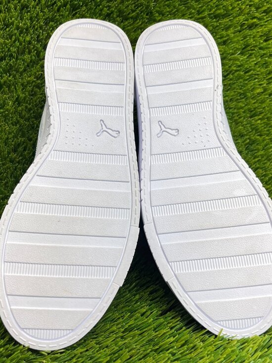 Puma Court Leather Womens Size 9 White Gold Athletic Lifestyle Shoes Sneakers - Picture 7 of 10